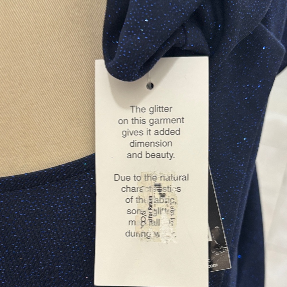 Alex Evenings Navy Glitter Blazer and Tank - Picture 8 of 10